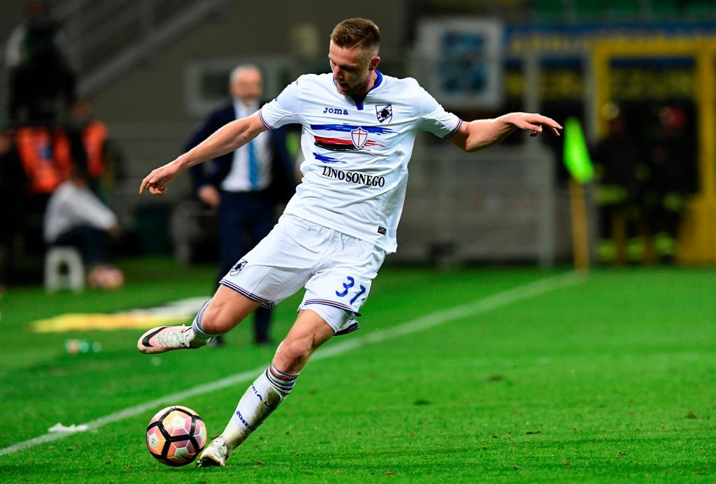 Milan Skriniar saat berkostum  Sampdoria (Foto: AFP)