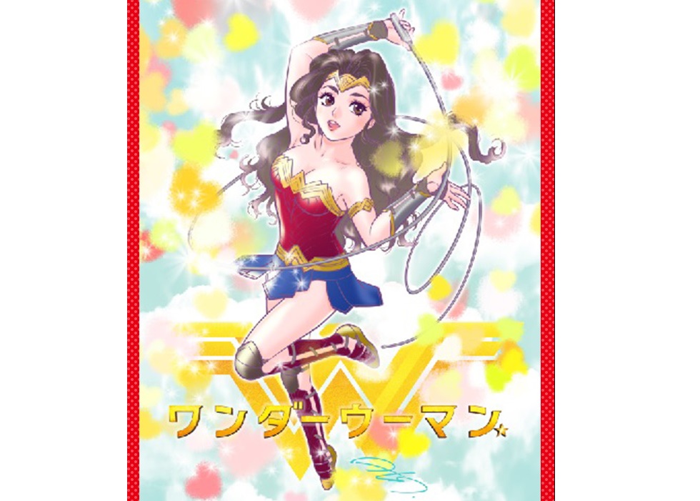 Tampilan Wonder Woman versi anime.