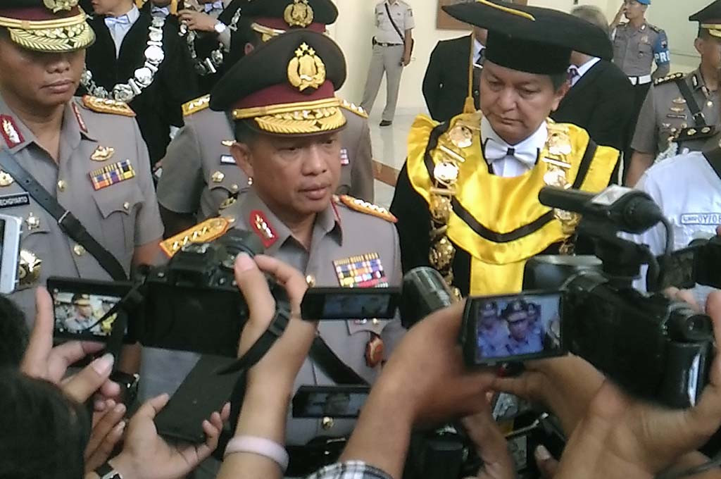 Kapolri Jenderal Tito Karnavian usai menghadiri wisuda taruna Akpol di Semarang, Jawa Tengah -- MTVN/Mustholih