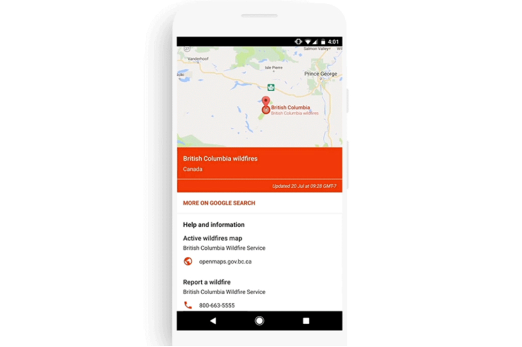 Google merilis fitur untuk wilayah krisis dan bencana pada Google Search dan pada Maps di IOS, SOS Alerts.