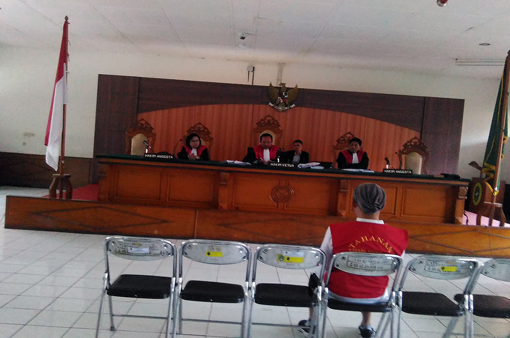 Andika saat menjalani sidang putusan di Gedung Pengadilan Negeri Kota Bandung -- MTVN/Octavianus Dwi Sutrisno