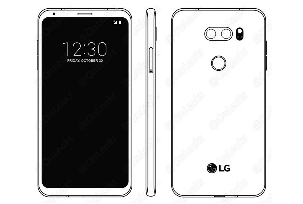 Bocoran gambar ponsel yang diduga V30. (OnLeaks)