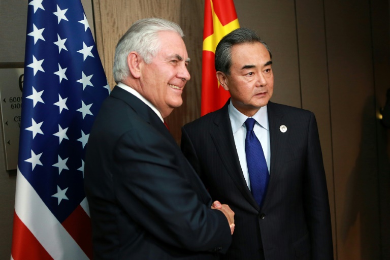 US Secretary of State Rex Tillerson said Chinese Foreign Minister Wang Yi supported a tough stance on Pyongyang's arsenal. (Photo:AFP/Pool)