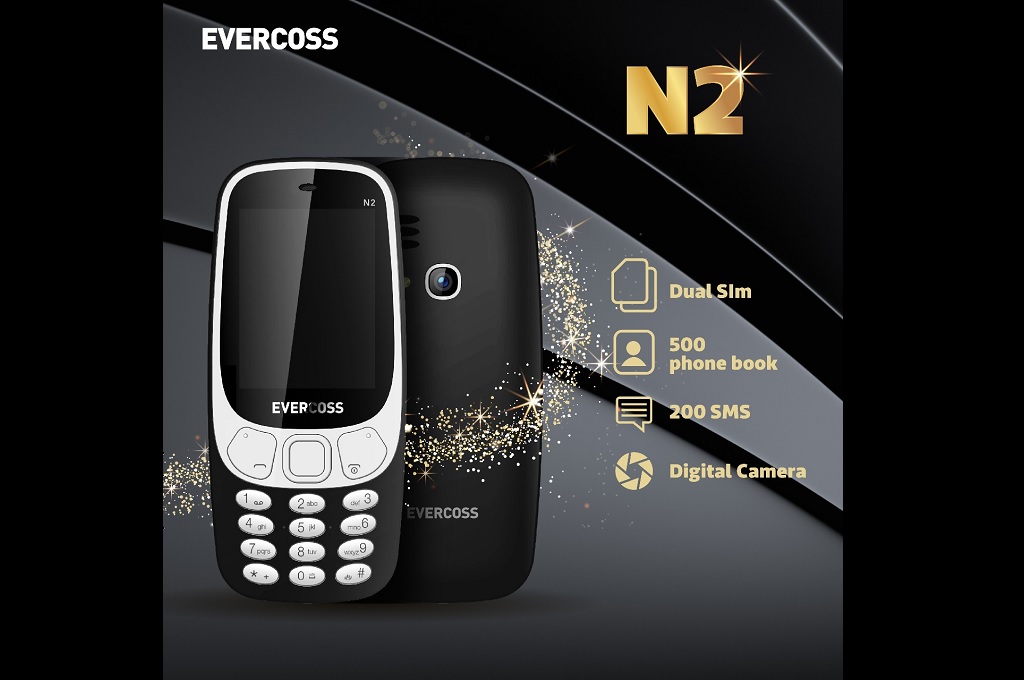 Evercoss meluncurkan ponsel feature terbaru, New N2, berdesain serupa Nokia 3310 versi 2017.