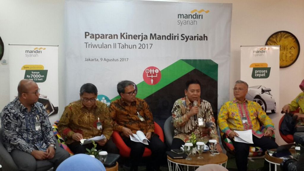Suasana konferensi pers Bank Syariah Mandiri terkait paparan kinerja di kuartal II-2017 (Foto: MTVN/Angga Bratadharma)