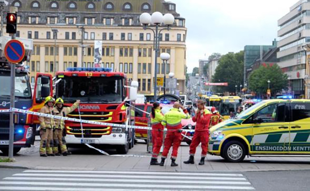 Lokasi penikaman yang terjadi di Pasar Turku, Finlandia (Foto: AFP).