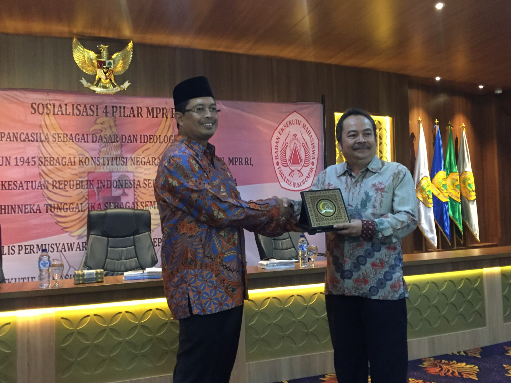 Mahyudin saat sosialisasi Empat Pilar di Universitas Pakuan. Foto: Metrotvnews.com/Gervin N. Purba