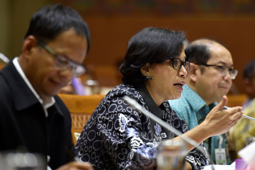 Menkeu Sri Mulyani. (ANTARA FOTO/Puspa Perwitasari).