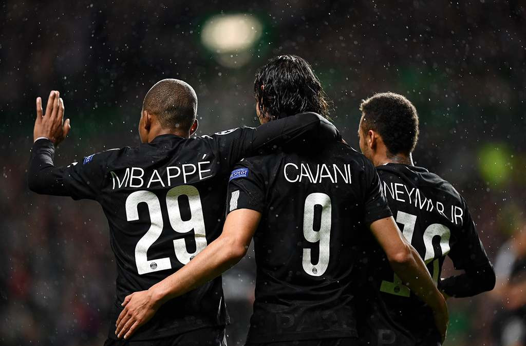 Penggawa PSG merayakan kemenangan atas Celtic. (Foto: AFP/Franck Fife)