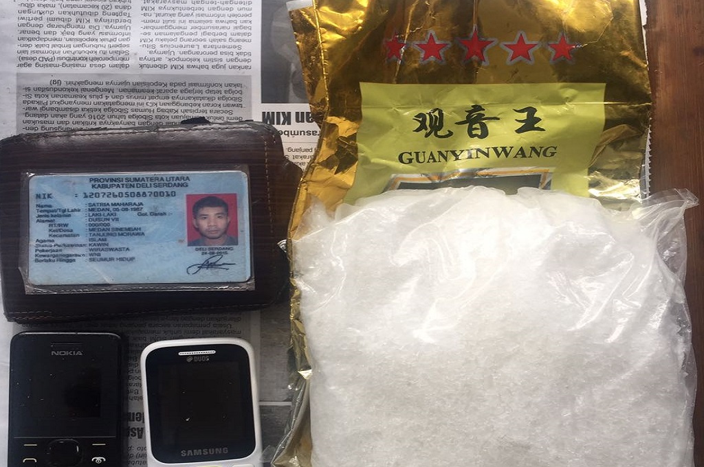 Barang bukti penangkapan kurir bawa sabu di Medan, MTVN - Budi Warsito
