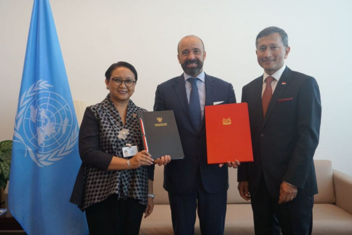 RI-Singapura Serahkan Ratifikasi Perjanjian Perbatasan ke PBB