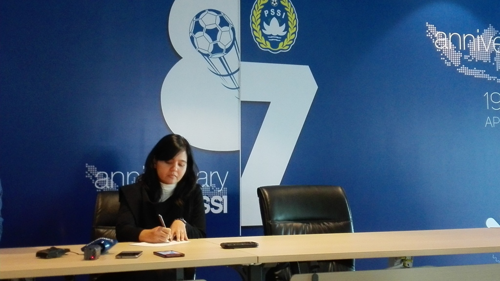 Sekjen PSSI, Ratu Tisha memberikan komentar terkait dicalonkannya Indonesia bersama Thailand sebagai kandidat tuan rumah Piala Dunia 2034 (Foto: MTVN/A.Firdaus)