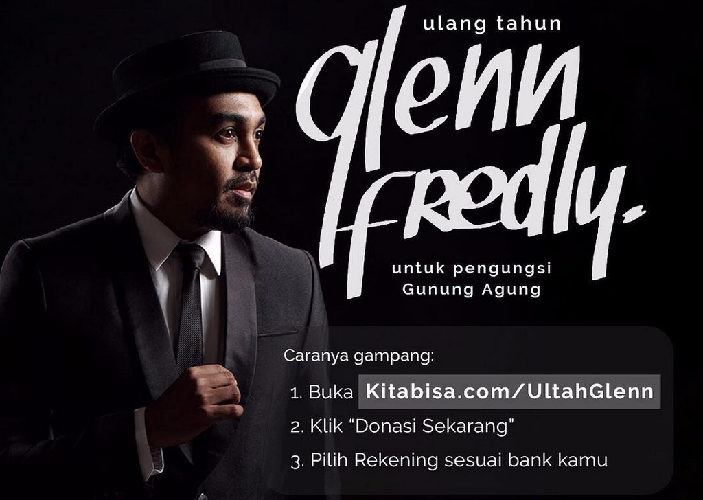 Glenn Fredly Galang Dana untuk Pengungsi Gunung Agung (Foto: Instagram Glenn)