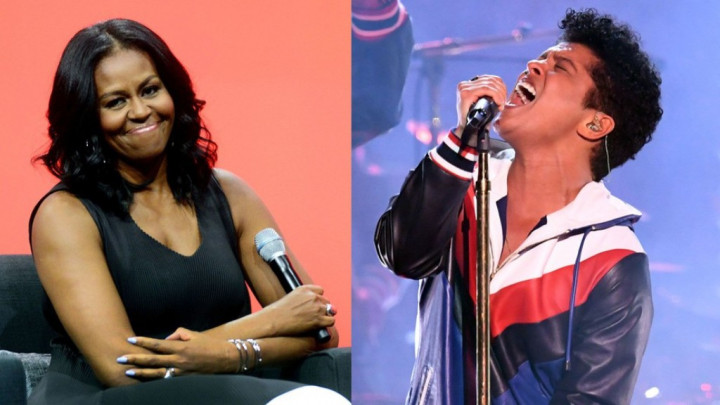 Bruno Mars Hadiahi Michelle Obama Kaus Bisbol di Konsernya