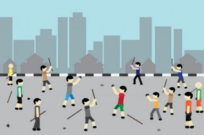 Ilustrasi tawuran - MTVN. 