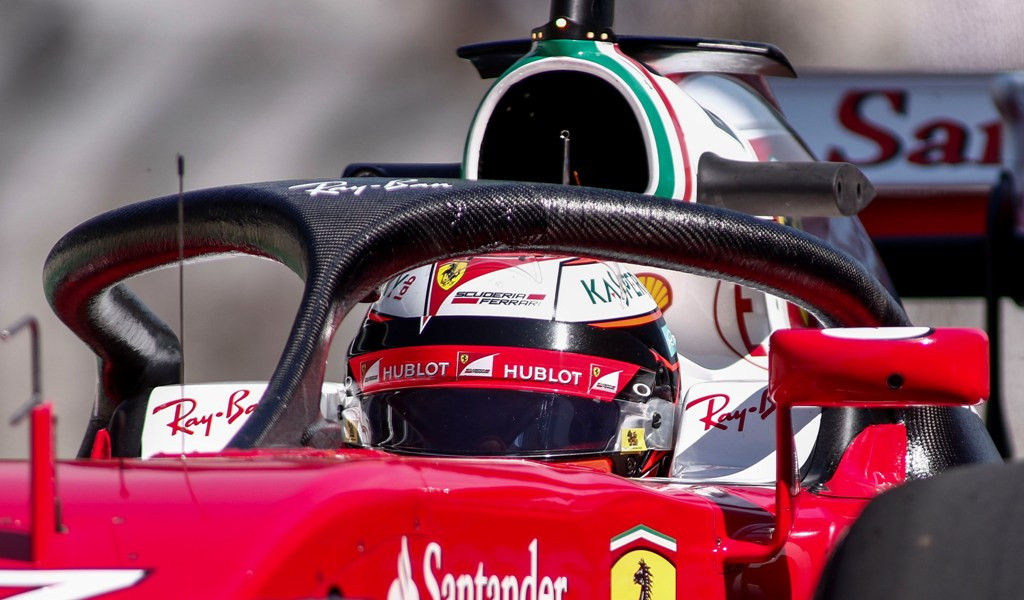 Mobil Kimi Raikkonen yang sempat dipakaikan Halo (AFP PHOTO / Miguel SCHINCARIOL)