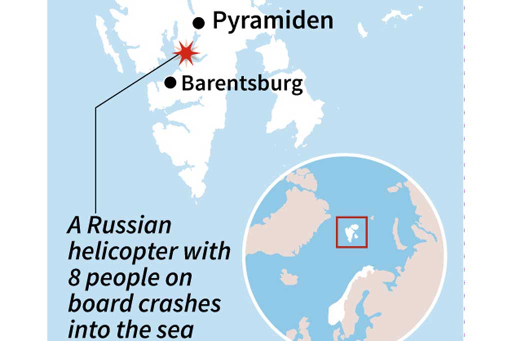 Helikopter Rusia Jatuh di Laut Arktik