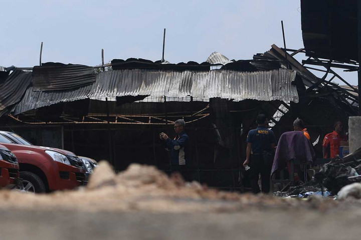 Polisi Olah TKP Gudang Petasan Meledak