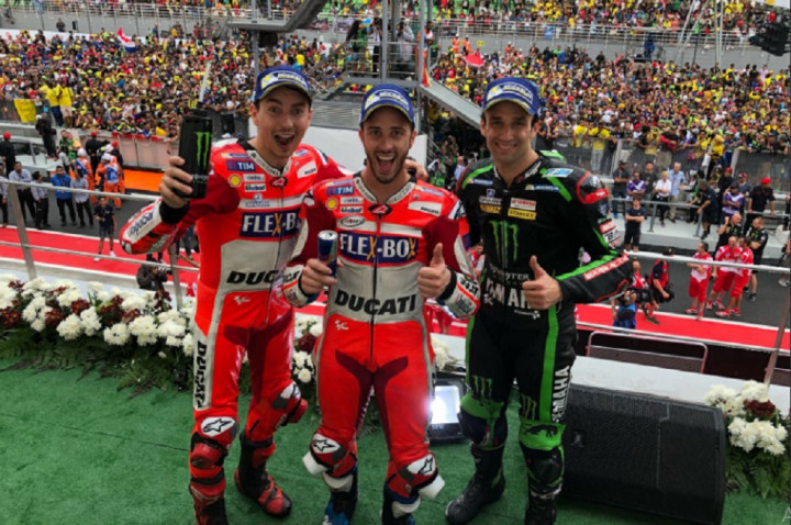 Dovizioso Juara GP Sepang, Marquez Terlempar dari Tiga Besar