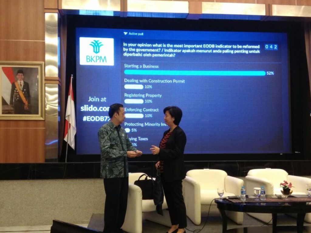 Kepala BKPM Thomas Trikasih Lembong (kiri) dalam acara Indonesia's Ease Of Doing Business improvement (Foto: MTVN/Desi Angriani)