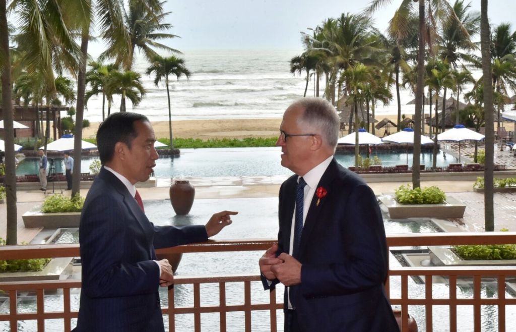 Presiden Joko Widodo melakukan pertemuan bilateral dengan Perdana Menteri Australia Malcom Turnbull (Foto: Setkab)