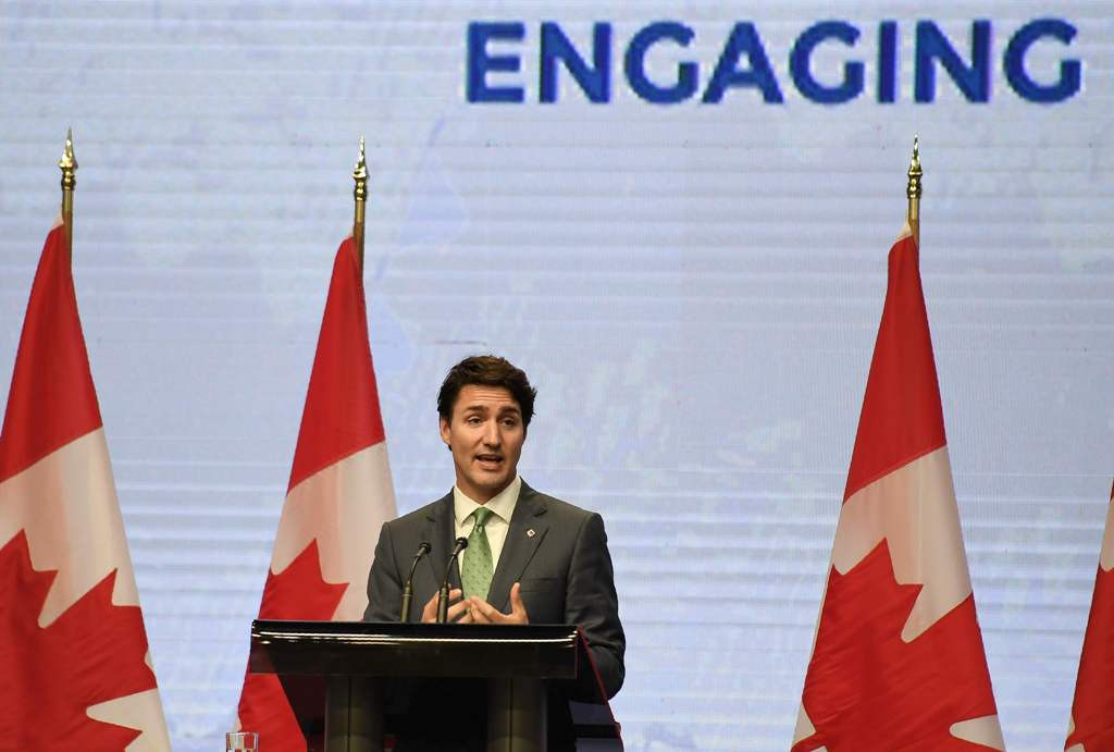 Perdana Menteri Kanada Justin Trudeau berbicara mengenai krisis Rakhine di KTT ASEAN-Kanada (Foto: AFP).