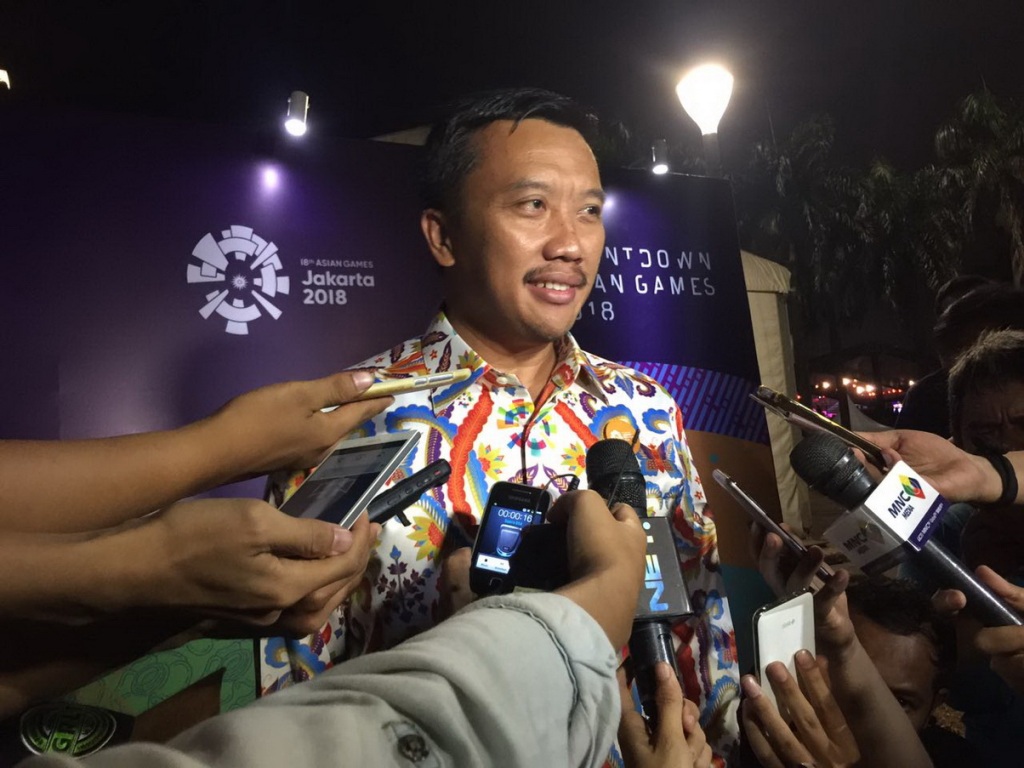 Menpora Imam Nahrawi saat acara hitung mundur satu tahun menuju Asian Games 2018 (Foto: MTVN/A. Firdaus)