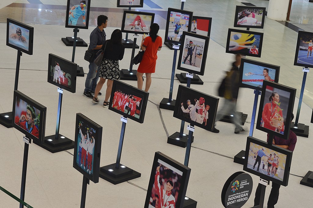 Jelang Asian Games 2018 di Jakarta dan Palembang, Indonesia Asian Games Organizing Committee (Inasgoc) menggelar pameran foto jurnalis bertajuk