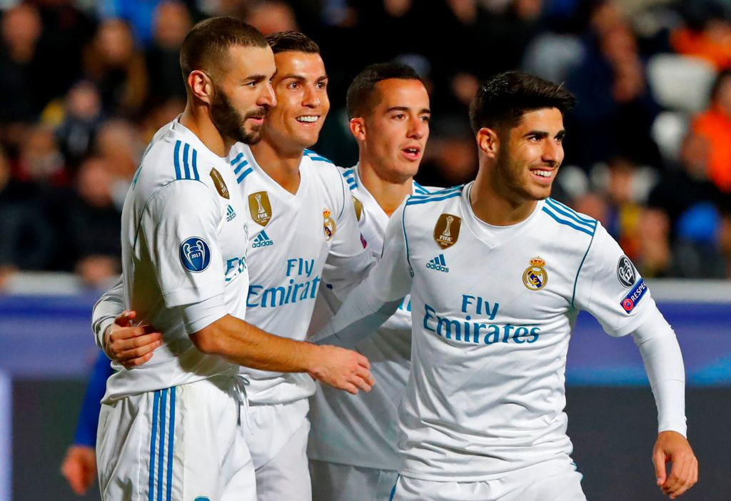 Selebrasi para pemain Real Madrid (AFP PHOTO / Jack GUEZ)