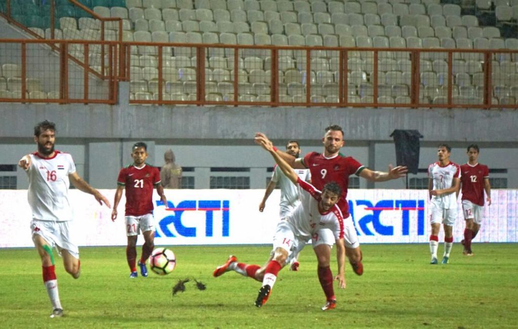 Laga Timnas Indonesia saat kontra Suriah (MTVN/Kautsar Halim)