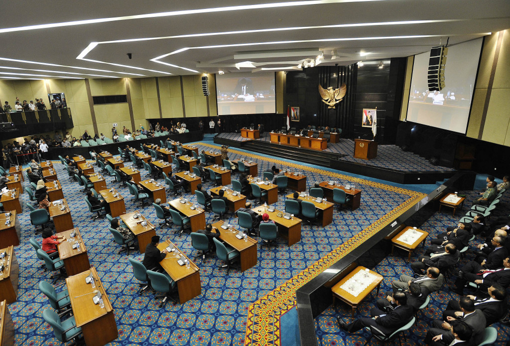 Ilustrasi--  Suasana sidang paripurna istimewa pengumuman pengisian jabatan Gubernur DKI Jakarta di Gedung DPRD DKI Jakarta, Jumat (14/11)--Antara/Wahyu Putro