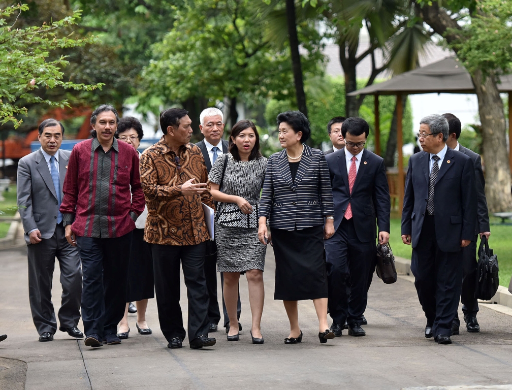 Deputy Prime Minister of China Liu Yandong at the Merdeka Palace (Photo: Biro Pers Setpres).