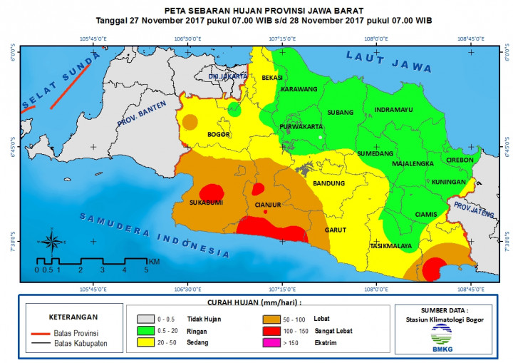 Intensitas Hujan di Jawa Barat akibat Siklon Mulai Turun