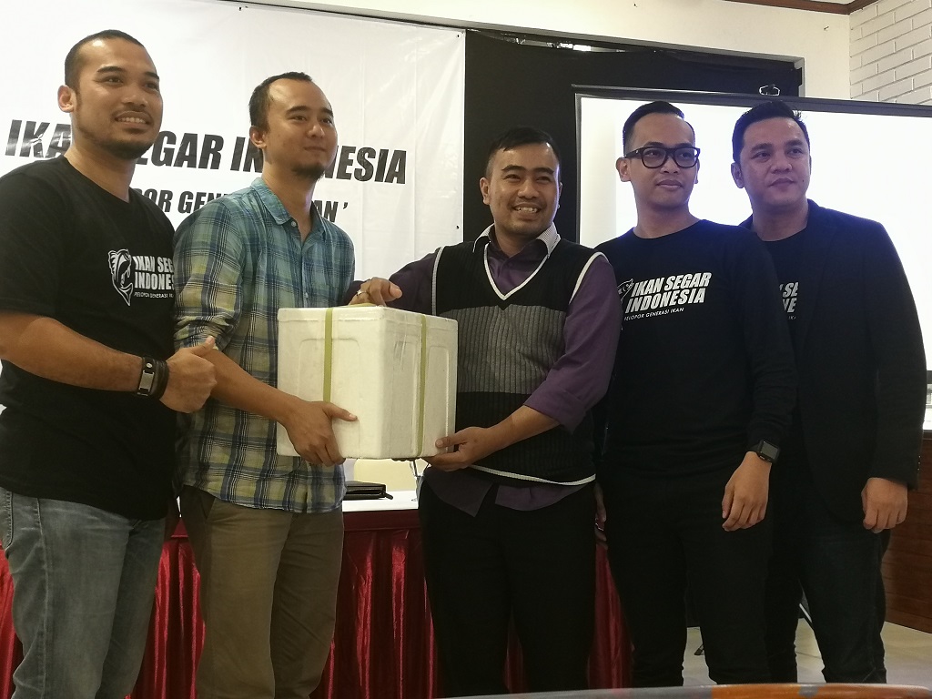 Peresmian aplikasi Ikan Segar oleh PT Ikan Segar Indonesia yang sudah menjadi suplier ikan di kawasan Muara Baru, Jakarta Utara.