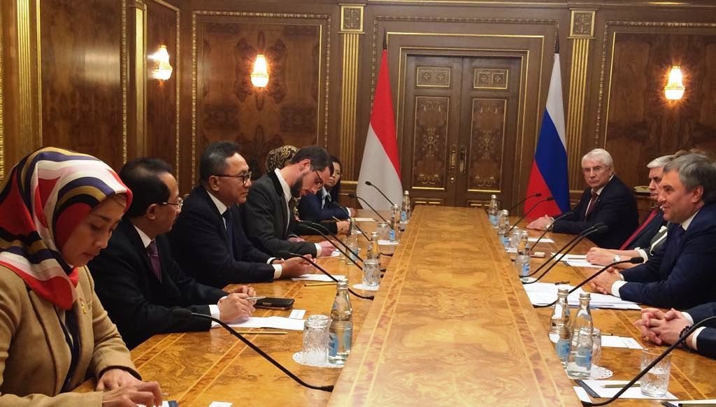 Ketua MPR Zulkifli Hasan berada di Rusia membahas kerja sama pemberantasan narkoba (Foto: KBRI Moskow).