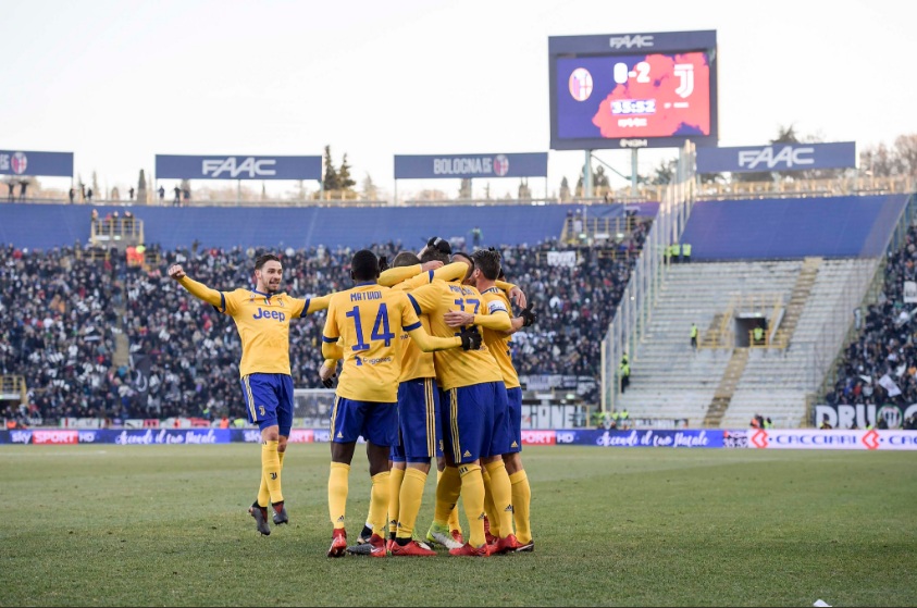 Para pemain Juventus merayakan kemenangan atas Bologna (Foto: Juventusfc)