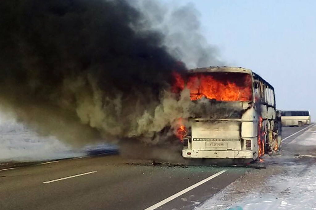 Bus Terbakar di Kazakhstan, 52 Tewas