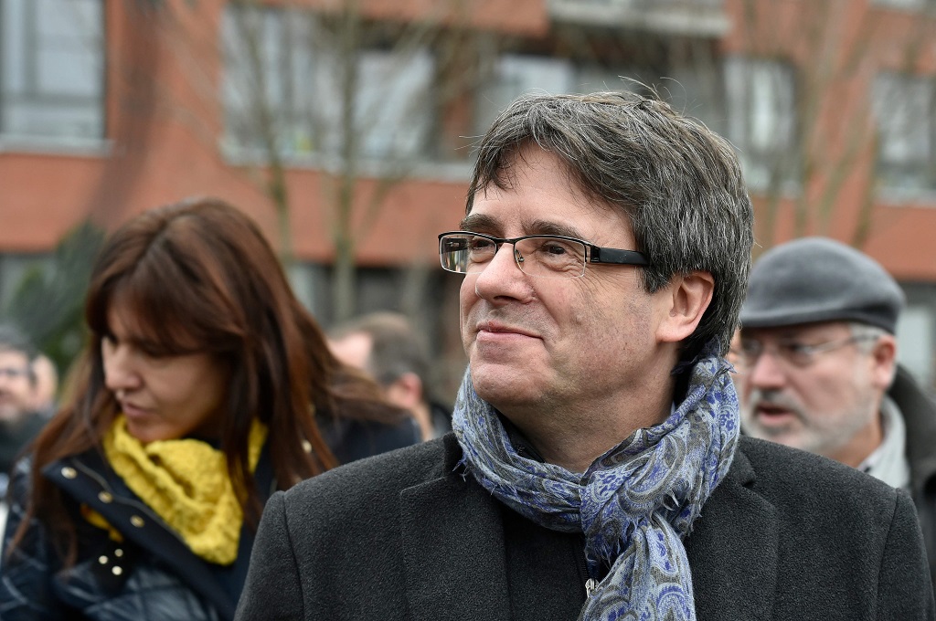 Carles Puigdemont di Brussels, Belgia, 12 Januari 2018. (Foto: AFP/JOHN THYS)