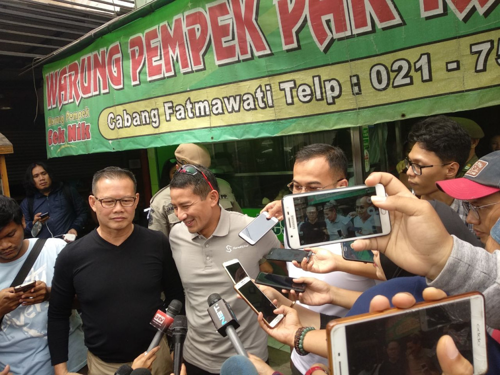 Wakil Gubernur DKI Jakarta Sandiaga Uno di kawasan Fatmawati - Medcom.id/LB Ciputri Hutabarat. 