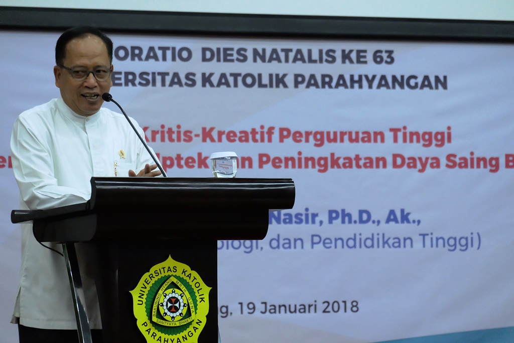 Menteri Riset, Teknologi, dan Pendidikan Tinggi Prof H Muhamad Nasir (Foto:Dok)  