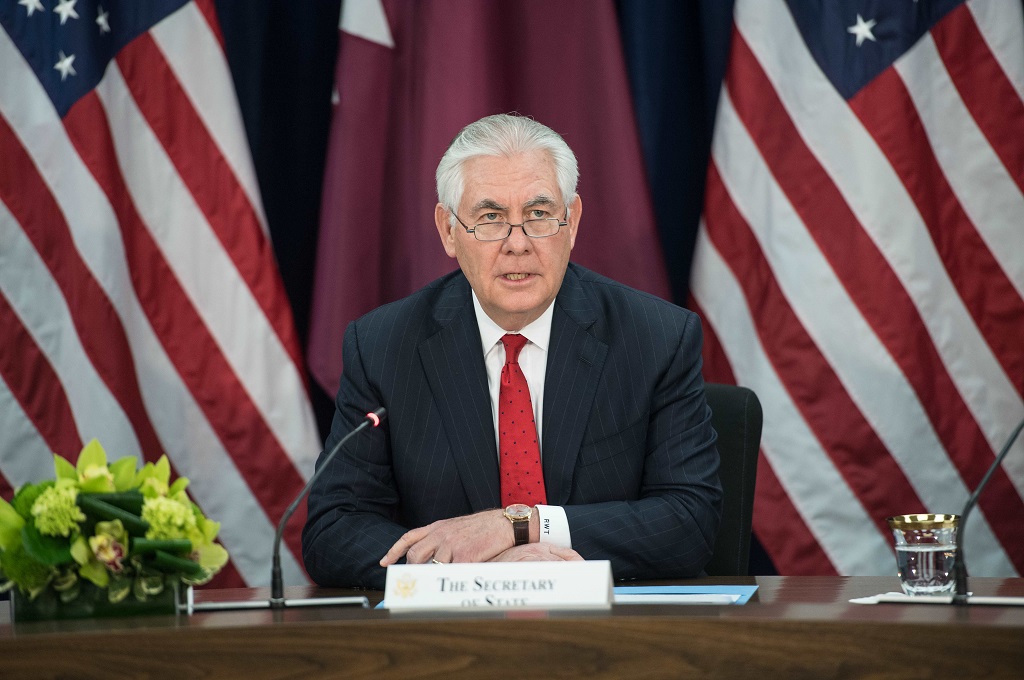Menlu AS Rex Tillerson di Kemenlu AS, Washington, 30 Januari 2018. (Foto: AFP/NICHOLAS KAMM)