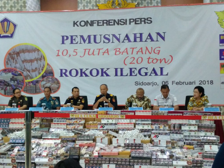 Bea Cukai Musnahkan 10,5 Juta Batang Rokok Ilegal