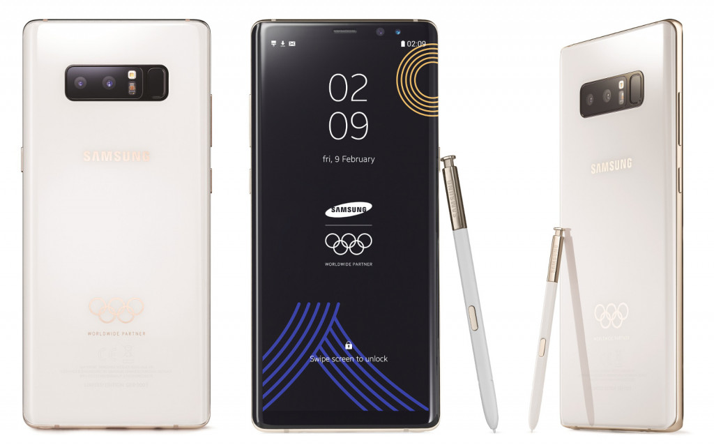 Tampilan Samsung Galaxy Note 8 edisi Olimpiade Musim Dingin.