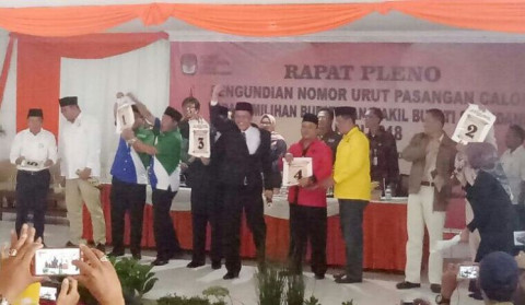 Pembagian nomor urut Pilbup Sumedang 2018. (medcom.id/Octa Dwi