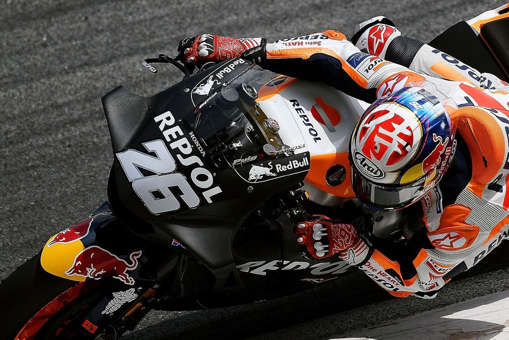 Pembalap Repsol Honda, Dani Pedrosa. (AFP PHOTO / MANAN VATSYAYANA)