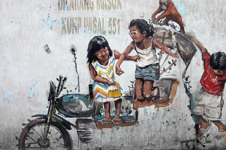 Mural Karya Pelukis Dunia di Medan Rusak