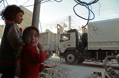 Aid Convoy Quits Eastern Ghouta as Regime Presses Onslaught