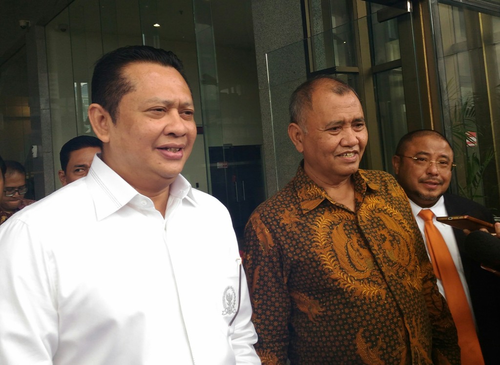 Ketua DPR Bambang Soesatyo dan Ketua KPK Agus Rahardhjo - Medcom.id/Ilham Wibowo. 