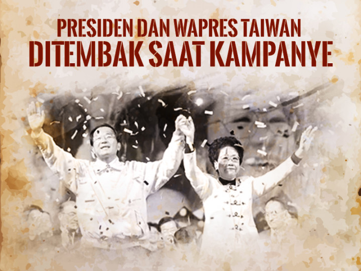 Hari Ini: Presiden dan Wapres Taiwan Ditembak Saat Kampanye