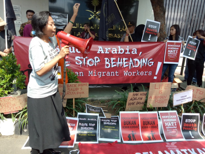 Migrant Care Demo di Kedubes Arab Saudi
